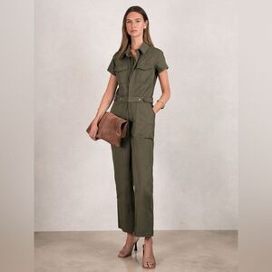 Good American Women's Fit For Success Green Utility Jumpsuit Size Medium
